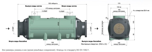 Теплообменник  300кВт Bowman пучок труб медно-никелевый сплав (нужны RGRBNG090I 2шт) (GL140-3708-2C) фото 2