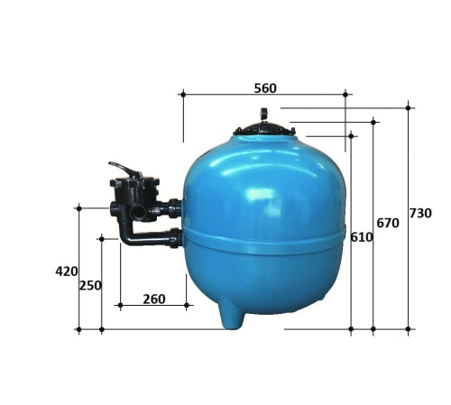 Фильтр  12,5м3/ч Gemas FILTRONE 560мм с боковым вентилем 1 1/2" (021818) фото 5