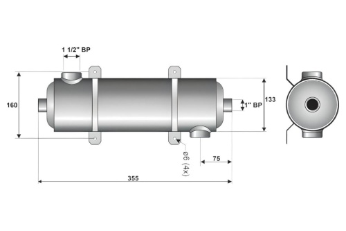 Теплообменник   40кВт Laswim MF-135 вертикальный н/с (MF-135) фото 3