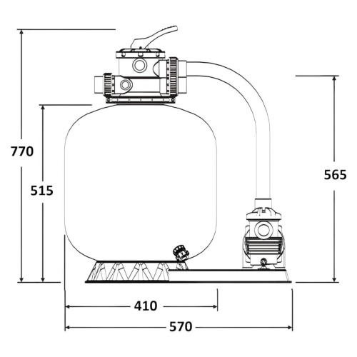 Фильтровальная установка  6,5м3/ч Laswim P-DYG 410мм с насосом KP256 (P-DYG400K) фото 2