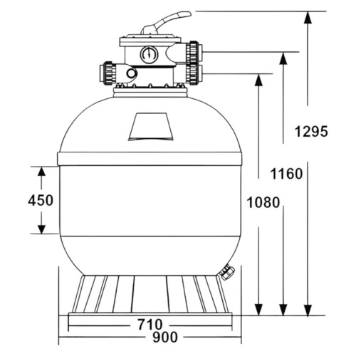 Фильтр 32,0 м3/ч AM LYON 900мм с верхним вентилем 2" (LA900) фото 2