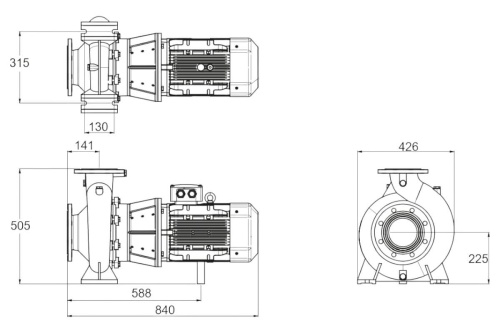 Насос без префильтра чугунный 140м3/ч PSH DN-130 H=10 7,5кВт 400В (1DN11000E7V) фото 2