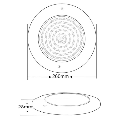 Прожектор светодиодный 18Вт AM RGB 260мм 12В оправа н/с AISI 316 (HX-WH260-252SS) фото 4