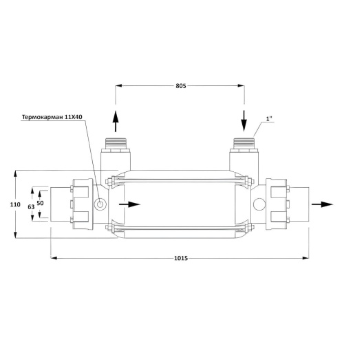 Теплообменник  126кВт Max Dapra D-KWT-AISI 105 корпус пластик гофр. спираль н/с (100804) фото 3