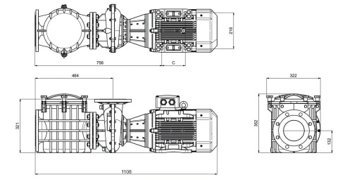 Насос с префильтром 162м3/ч PSH F-GIANT 22TRB H=10 9,2кВт 400В с бронз. раб. кол. (1FGN1250E4VTB) фото 3
