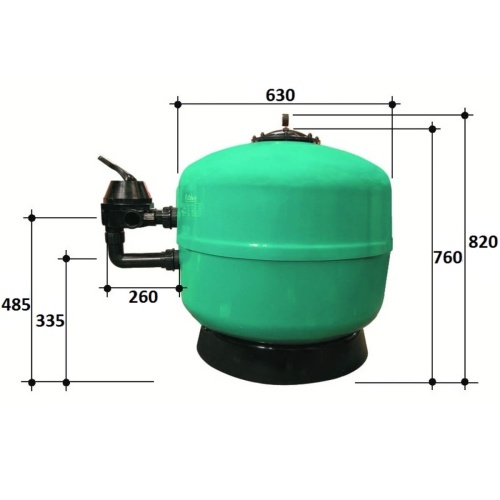 Фильтр  15,5м3/ч Gemas FILTREX 630мм с боковым вентилем 1 1/2" (021113) фото 5