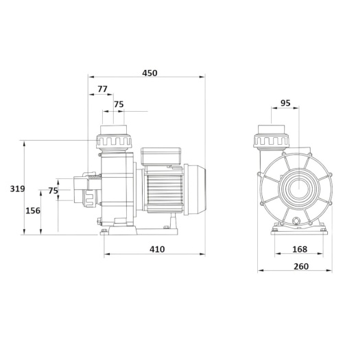 Насос без префильтра  56м3/ч Glong BTP H=10 3,0кВт 400В (BTP-3000T) фото 3
