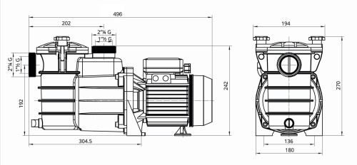 Насос с префильтром  12,5м3/ч PSH MINI-100M Н=10 0,75кВт 230В (морская вода) (1MIN0100M2V) фото 4