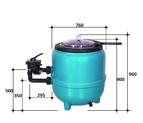 Фильтр  22,5м3/ч Gemas FILTRONE LLT 760мм прозр. крышка 400 с боковым вентилем 2" (021814LLT) фото 3